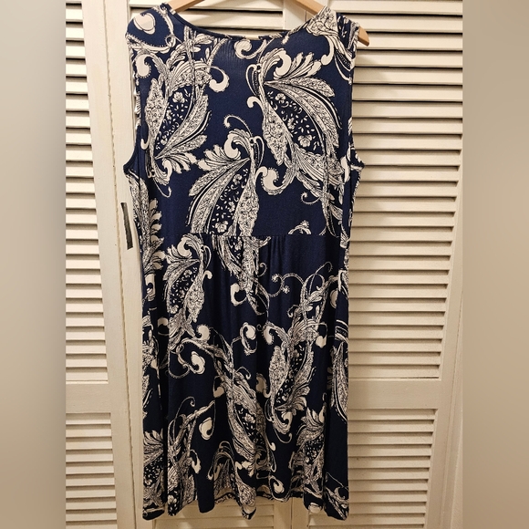 Style & Co Organic Blooms Blue/White Dress 2 XL NWT - Picture 2 of 5